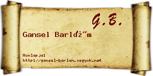 Gansel Barlám névjegykártya